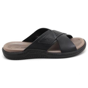 Imagem de Chinelo Itapuã Couro Cruzado Masculino 6842, Preto, 40