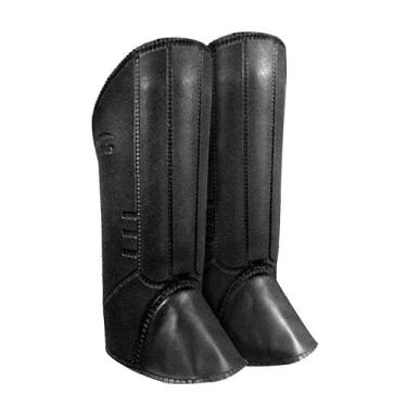 Imagem de Caneleira de Proteção com 3 Talas, Perneira contra Picada de Cobra para Roçadeira, Preta