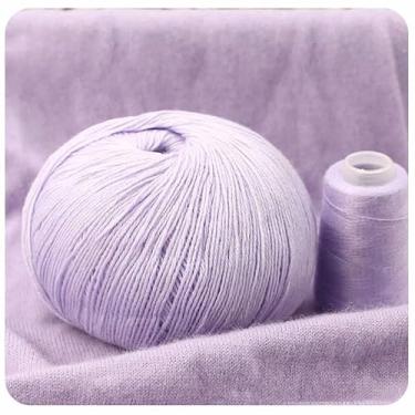 Imagem de 1 bola de caxemira mongol tricotado à mão com 50 g de novelo de lã (roxo claro)