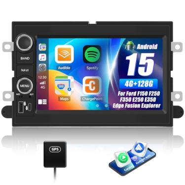 Imagem de Android 15 Double DIN Estéreo para carro com GPS 17.8 cm HD Touchscreen Bluetooth WiFi FM RDS Rádio Espelho Link Suporte Câmera Traseira para Ford F-150