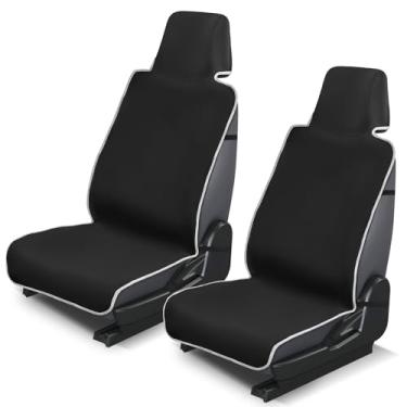 Imagem de Fizentia Capas de assento de carro de neoprene (2 peças), protetor de assento de toalha de suor impermeável para carros, SUVs e caminhões, capa de toalha de assento de carro à prova de suor após a