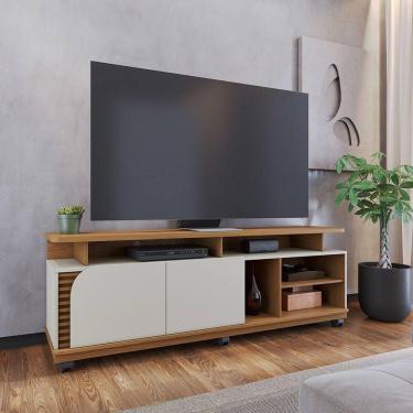 Imagem de Bancada Jurere 180cm 2 Portas De Giro - Ssx Multicoisas Cor Freijo/off White Matte