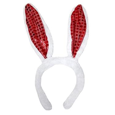 Imagem de Petitebella Tiara de orelha de coelho (lantejoulas brancas/vermelhas, tamanho único)