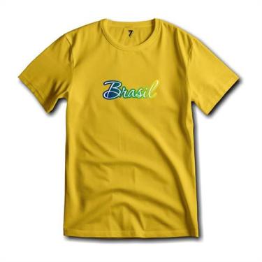 Imagem de Camiseta Brasil Escrita Degradê Malha Fria Antipilling - Sete Sete Esp