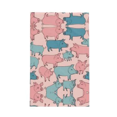 Imagem de XLLingL Toalhas de cozinha de waffle com estampa de porcos fofos, panos de prato de microfibra, perfeitos para decoração e limpeza de cozinha - 1 peça