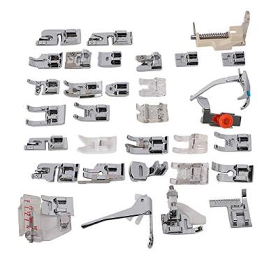 Imagem de Acouto Kit de Calcador de 32 Unidades - Conjunto Universal de Acessórios de Máquina de Costura para Costura Doméstica, para Bordas Dobradas e Projetos