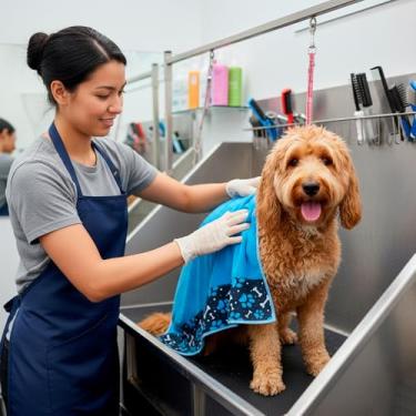 Imagem de Kit 3 Toalha de Banho Pet Splash – Alta Absorção, Secagem Rápida, Macia e Lavável Ideal para Pet Shop - Azul Royal e Marrom e Pink