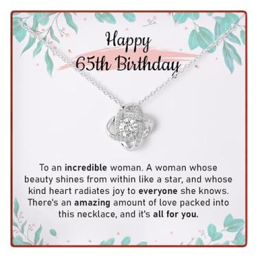 Imagem de Colar de aniversário de 65 anos para mulheres - Presente elegante para mãe, esposa, avó, irmã, filha, tia, melhor amiga - Lembrança de aniversário marco
