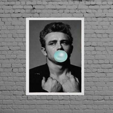 Imagem de Quadro James Dean Bubble Gum 33X24Cm Moldura Branca
