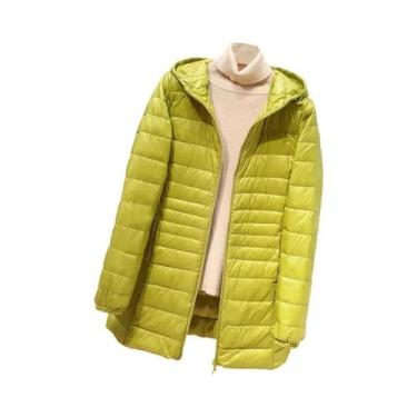 Imagem de Casaco Feminino Longo E Quente De Plumas, Jaqueta Leve Com Bolsa De Ar