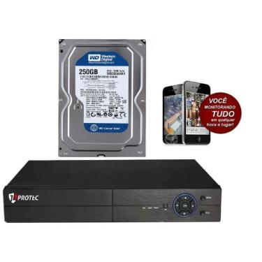 Imagem de Dvr gravador 4 canais Full hd + hd 250GB