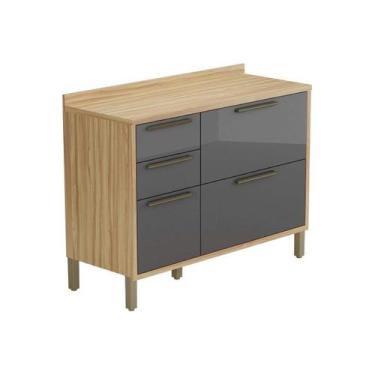 Imagem de Módulo Cozinha Ronipa Syrah Balcão c/ Tampo c/ 2 Portas e 3 Gavetas 12