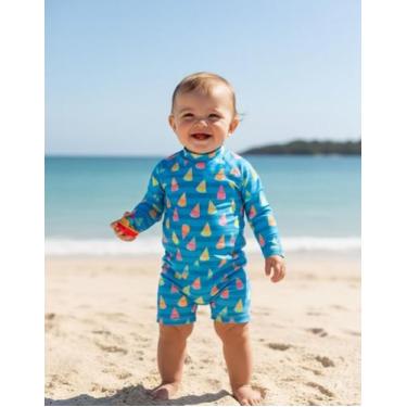 Imagem de Macacão Bebê Menina Proteção Solar Manga Longa Praia Pscina - Aymêe, A