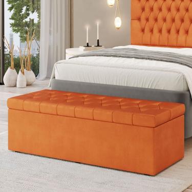 Imagem de Calçadeira Baú Sagitarius em Veludo para Cama Box Casal Queen 160cm
