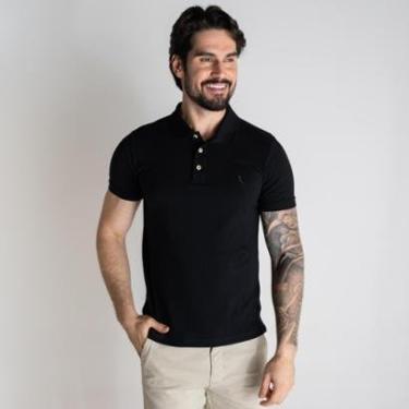 Imagem de Camisa Polo Reserva Monocromática Preta-Masculino