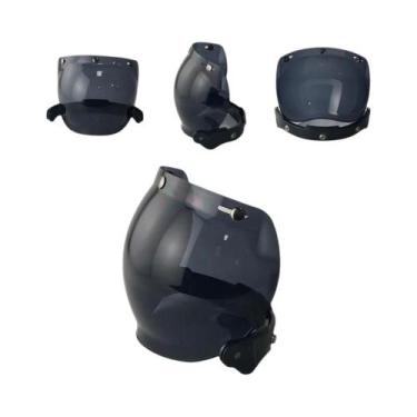 Imagem de Capacete De Motocicleta Vintage Com Viseira Bolha, Aberto, Articulado,
