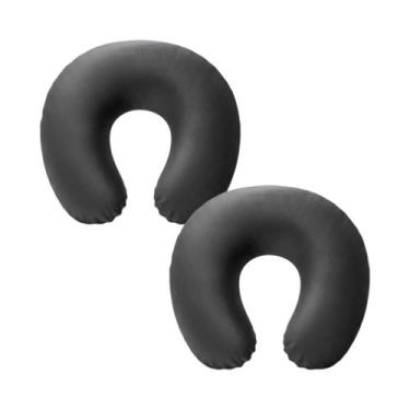 Imagem de Almofada Pescoço Viagem Apoio Cervical Fibram Cor:CinzaQuantidade:2, C