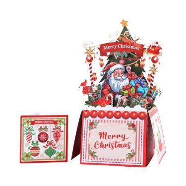 Imagem de Cartão De Natal 3D Com Gato E Árvore De Natal, Com Envelope, Cartão Po