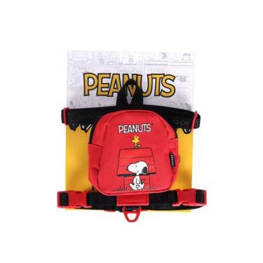 Imagem de Mochila Peitoral Pet Grande com Guia em Poliéster Snoopy, Vermelho, G