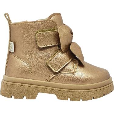 Imagem de Bota Infantil Menina Coturno Casual Dia a Dia Passeio Escola com Laço Cano Baixo e Zíper Conforto Worldcolors 424.004