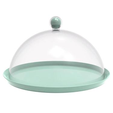 Imagem de Porta Bolo com Cúpula 25cm Verde Menta Bubble Crippa Boleira Doces Petiscos