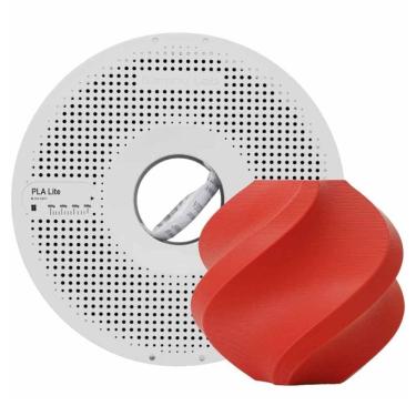 Imagem de Filamento 1,75mm PLA Lite, 1kg, Vermelho, para Impressora 3D, Com Carretel Reutilizável...