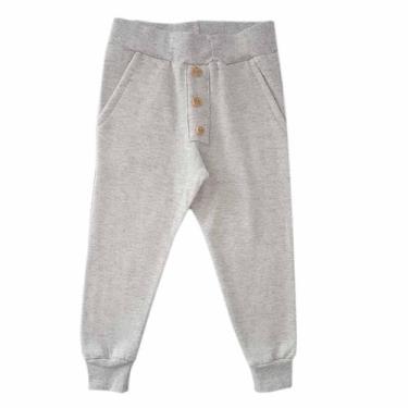 Imagem de Calça Infantil Menino Moletom Peluciado Mescla BN Serelepe, 1