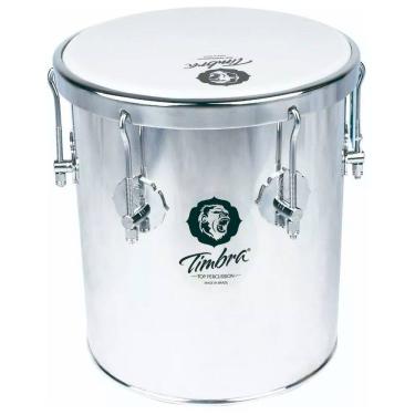 Imagem de REPIQUE DE MÃO TIMBRA 10" X 30 CM ALUMINIO C/ARO CROMADO PELE LEITOSA 8228