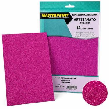 Imagem de Papel Glitter A4 250g 10 Folhas para Artesanato Papelaria Criativa Top