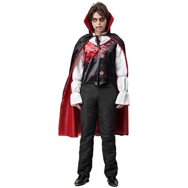 Imagem de Fantasia Vampiro Adulto de Halloween Conde Drácula Com Capa (G 44-46)