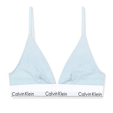 Imagem de Calvin Klein Sutiã feminino moderno de algodão sem forro triangular, Dança da Chuva, PP