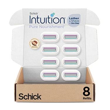Imagem de INTUITION Refil De Lâmina De Barbear Schick Intuition Pure Nutrition Com Leite De Coco E Óleo De Amêndoa Para Mulheres 8 Unidades