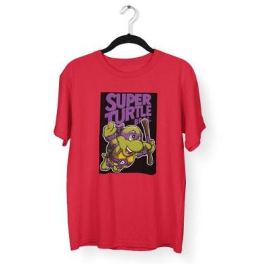 Imagem de Camiseta Básica Em Algodão Estampa  Super Tartaruga Tsm Unisex