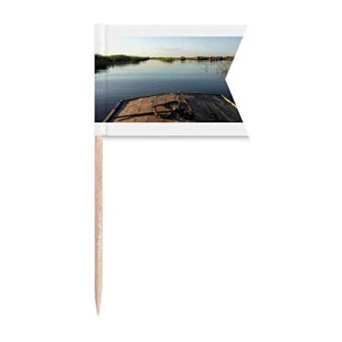 Imagem de Barco e cenário Art Deco Presente Fashion Palito Bandeiras Marcação para Bolo Festa Prato de Queijo