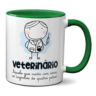 Imagem de Caneca Veterinário Cuida Dos Anjinhos De Quatro Patas Amor (Verde)