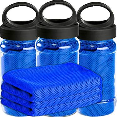 Imagem de Kit 3x Toalha Esportiva Gelada Refrescante TopGet Azul