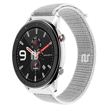 Imagem de Pulseiras NSmart compatíveis com Amazfit GTR 47MM / GTR 2 / GTR 2e / GTR 3 / GTR 4 (Branco em nylon)