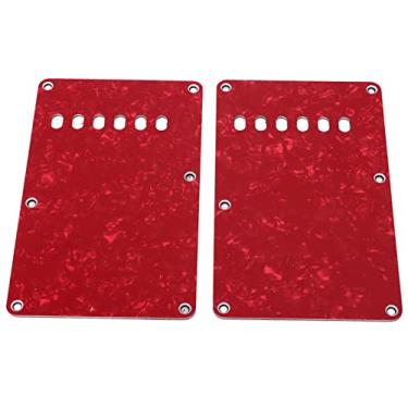 Imagem de 2 Peças de Placa Traseira de Guitarra, Placas de Tampa Traseira de Guitarra Elétrica Com 6 Furos para Acessório de Guitarra Elétrica (Vermelho)