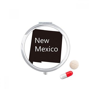 Imagem de Novo México USA Caixa de armazenamento de remédios com contorno de mapas