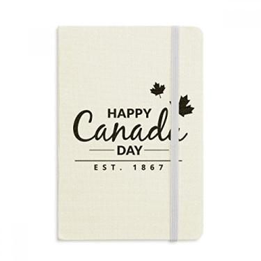 Imagem de Caderno de slogan Maple Leaf Happy Canada Day 4 de julho, capa dura, diário clássico A5
