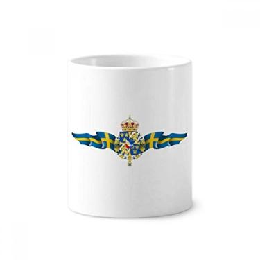 Imagem de Suécia Nacional Emblema Country Símbolo Escova de Dentes Suporte Caneca Cerâmica Suporte Lápis Copo