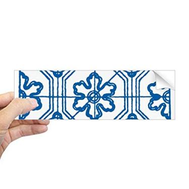 Imagem de DIYthinker Talavera Blue Pattern Flower Ilustration Retangular Bumper Adesivo Notebook Janela Decalque