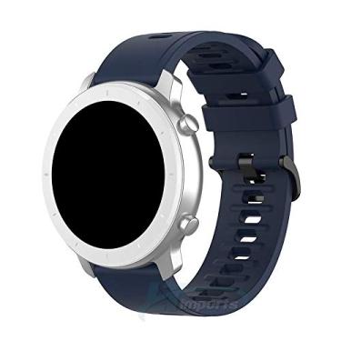 Imagem de Pulseira Padrão 20mm compatível com Amazfit GTR 42mm - Amazfit Bip - Amazfit GTS - Galaxy Watch 3 41mm - Galaxy Watch Active - Galaxy Watch 42mm - Marca LTIMPORTS (Dark Azul)