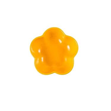 Imagem de GUIPAIHAI Tigela de cerâmica em forma de flor criativa prato de jantar estilo norte para lanche doméstico tigela profunda forno bolo sobremesa prato de salada (cor: amarelo, tamanho: P/11 cm)