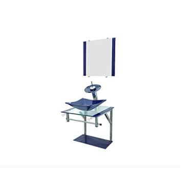 Imagem de Gabinete Azul de Vidro Para Banheiro 40cm CR30cm