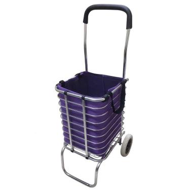 Imagem de Carrinho De Feira Dobrável Sacola Ecológica Em Alumínio