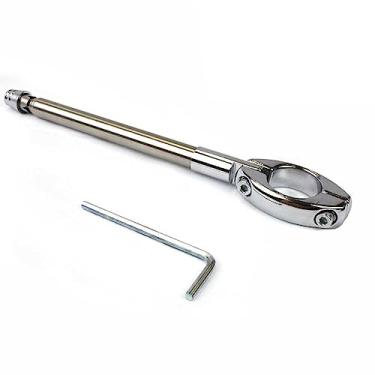 Imagem de Antena Corta Linha Pipa Aparador Inox Aluminio 7 Estágios Guidão 22/24MM Proteção pescoço motocilcista Prata