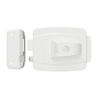 Imagem de Fechadura AL100R 42mm com botão 12v chave branca AGL