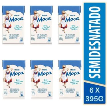 Imagem de 6 Leite Condensado Semidesnatado Nestlé Moça Caixa 395g