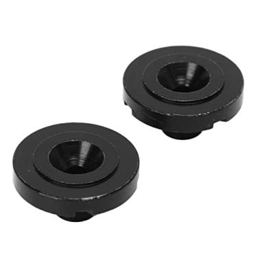 Imagem de Bloqueio de Cinta de Guitarra, Fixação Forte Durável 2 Peças Botão de Cinta de Baixo Design Padrão de Metal para Substituição (Preto)